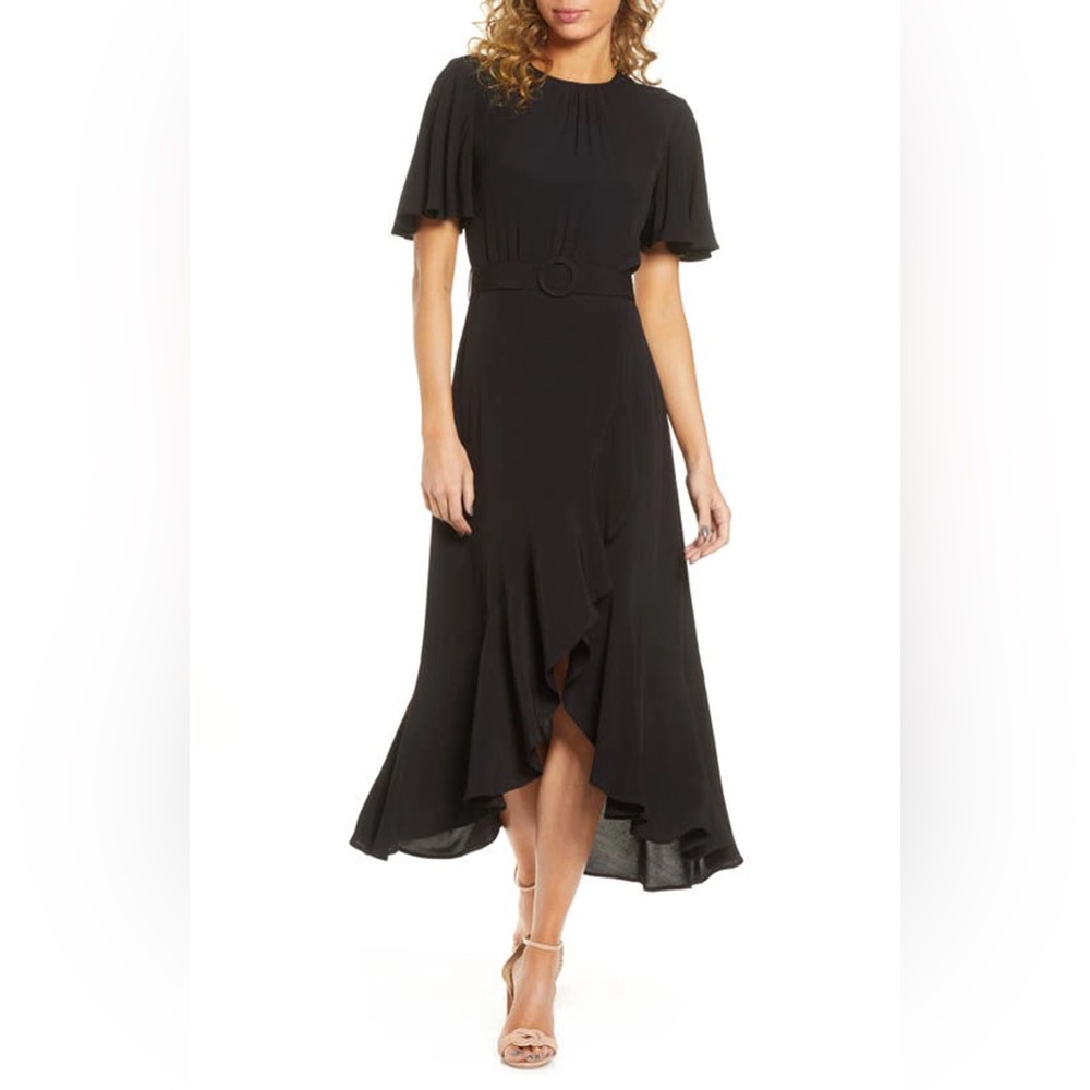 French Connection Emina Belted Midi Dress Size 12